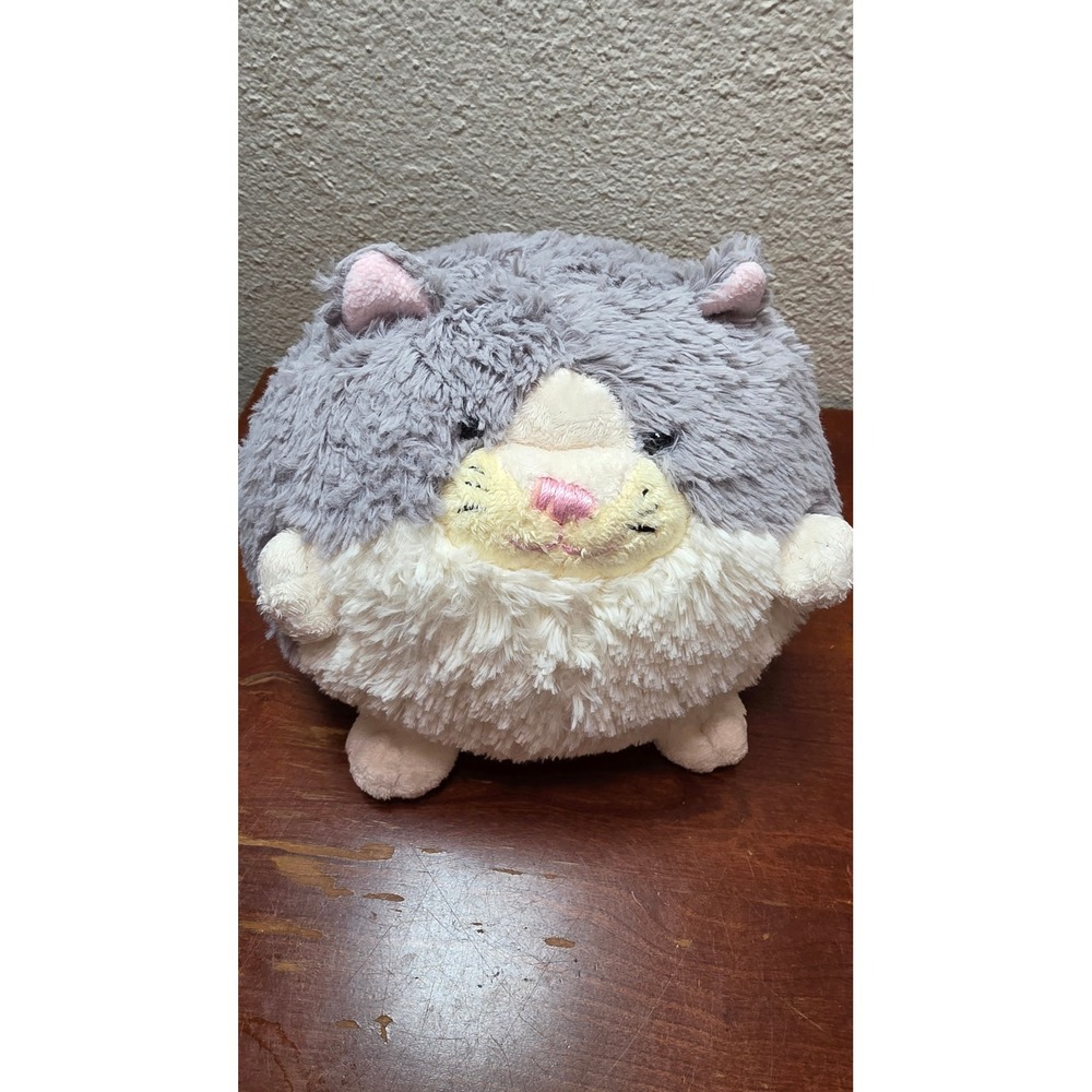 Squishable Cat Plush Unisex Small Grey White Fuzzy Round Stuffed Animal 2013